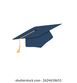 Vektorgrafik einer Teilungskappe. Universität. Erfolgreiche Ausbildung. Cartoon-Illustration. 