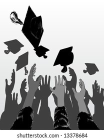 vector illustration of graduation day celebration