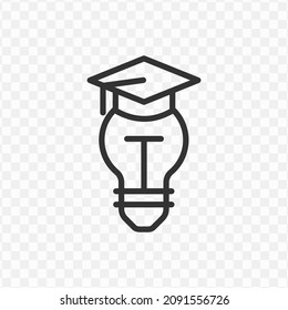 Vector illustration of graduation lights icon in dark color and transparent background(png).