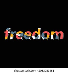 Ilustración vectorial de letras de graffiti, libertad, ropa creativa, perfecta para el diseño de camisetas, camisas, carteras, etc.