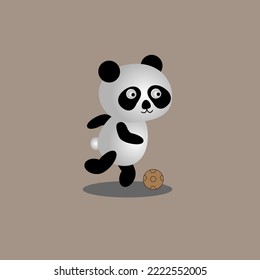 Vektorgrafik-Pfropfreben Cute panda-Kugel