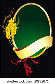 vector illustration of grain and banner