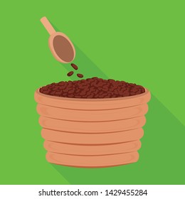 Vector illustration of grain and chocolate icon. Collection of grain and basket stock vector illustration.