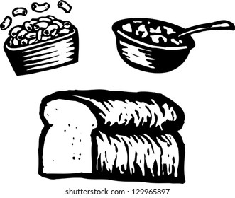 Vector illustration of grain products