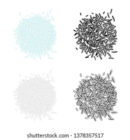 Vector illustration of grain and rice  symbol. Set of grain and seed stock symbol for web.