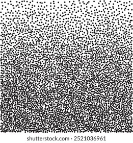 Vector illustration of a grainy noise background. Grainy gradient in black and white showing a texture filled with black dots, speckles and particles for use in design.