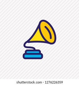 Vector illustration of gramophone icon colored line. Beautiful party element also can be used as phonograph icon element.