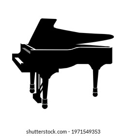 Vector illustration of a grand piano in cartoon style isolated on white background in EPS10