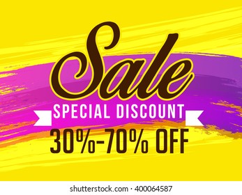 Vector illustration of grand sale banner,flyer or poster with shiny typographical 3d text with grand discount offer.
