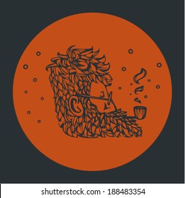 Vector illustration of grandfather