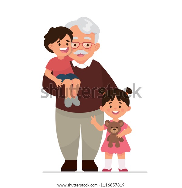 Vector Illustration Grandfather Old Man Father Stock Vector (Royalty ...