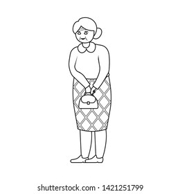 Vector illustration of grandmother  and senior  symbol. Set of grandmother  and old vector icon for stock.