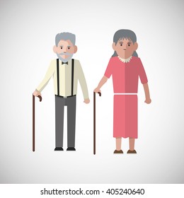 Vector illustration of Grandparents, graphic design