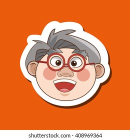 Vector illustration of Grandparents, graphic design