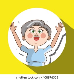 Vector illustration of Grandparents, graphic design