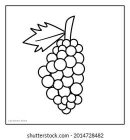 VECTOR ILLUSTRATION OF THE grape FOR COLORING BOOK. suitable for your coloring book asset
