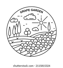 Vector illustration of Grape Garden