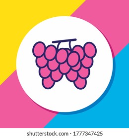 Vector illustration of grape icon colored line. Beautiful food element also can be used as vineyard icon element.