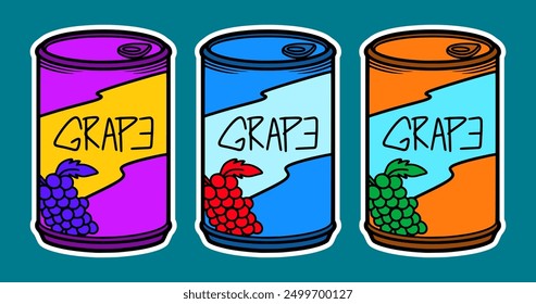 Vector Illustration of a Grape Juice Can