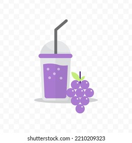 Vector illustration of Grape juice icon sign and symbol. colored icons for website design .Simple design on transparent background (PNG).