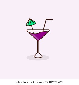 Vector illustration of grape juice which is suitable as a sticker, especially in summer. flat design