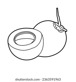 Vector illustration of grape lineart isolated for coloring on white background