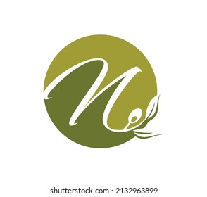 A vector illustration of Grape Vine Monogram Initial Logo Letter N