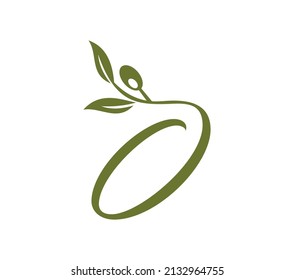 A vector illustration of Grape Vine Monogram Initial Logo Letter O