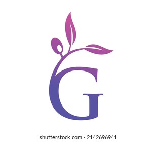 A vector illustration of Grape Vine Monogram Logo Letter G