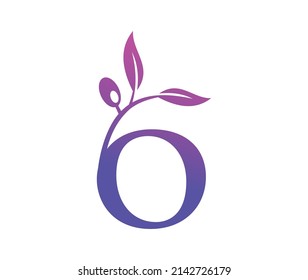 A vector illustration of Grape Vine Monogram Logo Letter o
