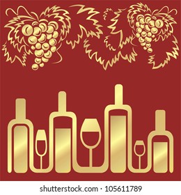 Vector illustration of grape and wine