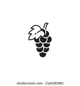 Ilustración vectorial del fruto de uva, icono en estilo sólido o glifo.