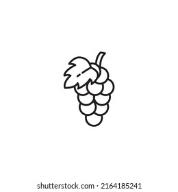 Vector illustration of grapes fruit, icon in outline style.