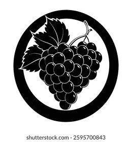 vector illustration of grapes with leaves
