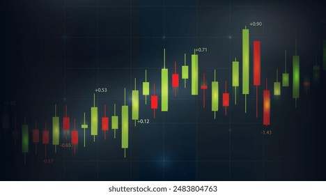 Gráfico de Ilustraciones vectoriales Gráfico de barras detallado que muestra arriba y abajo del gráfico de conceptos de predicción de pronósticos.