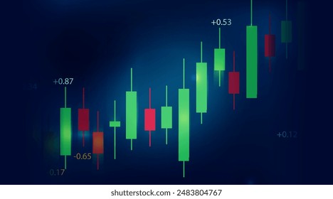 vector illustration graph Detailed bar graph showing up and down of forecast prediction concept graph.