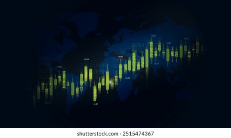 gráfico de ilustração de vetor Gráfico de barras detalhado mostrando acima e abaixo do gráfico de conceito de previsão.