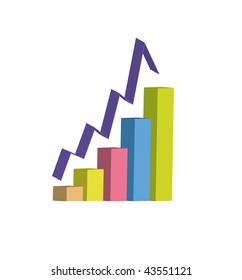 vector illustration of graph isolated on white background