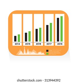 vector illustration graph on white background