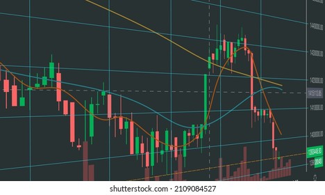vector illustration graph of puppet play Detailed bar graphs showing the ups and downs of robots and bitcoins for publications, teaching materials.