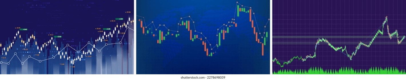 vector illustration graph of puppet play Detailed bar graphs showing the ups and downs of robots and bitcoins for publications, teaching materials.