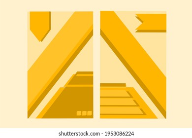 Ilustración vectorial gráfica del conjunto de volantes de formas amarillas abstractas.
Perfecto para volante, portada, fondo de plantilla, etc.