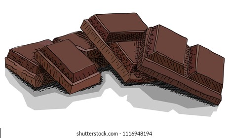 Vector illustration graphic arts sketch of drawing chocolate bars.