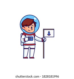 Vector illustration graphic of astronaut. Good for spaceman, science, discovery