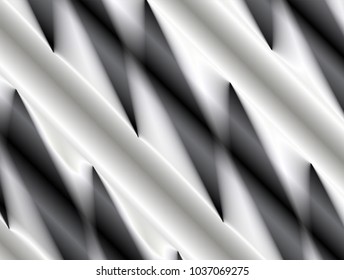 vector Illustration graphic background, abstract white gray geometry texture, grey gradient bright shiny reflect light elegance curly origami stripe wrinkle surface simple effect fabric 3d plastic scene