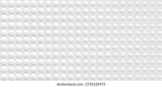 vector Illustration and graphic background, abstract white and gray color geometric texture, clean white color gradient cavity circle 3d architecture surface seamless pattern, golf ball surface