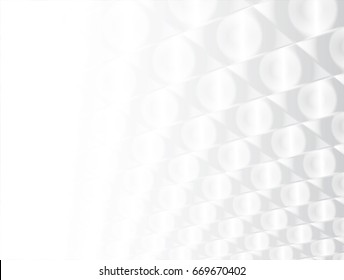 vector Illustration and graphic background, abstract white and gray color geometric texture, clean soft gray color gradient convex circle in square grid tile perspective