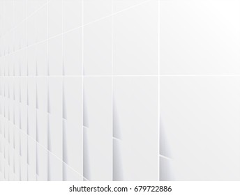 vector Illustration and graphic background, abstract white and gray color geometric texture,clean soft gray color gradient level overlap continuity paper sheets and straight smooth surface perspective