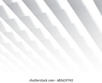 vector Illustration and graphic background, abstract white and gray geometric texture, soft gray color gradient incline and zigzag lines look like staircase overlap perspective