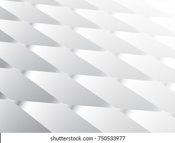 vector Illustration graphic background, abstract white and grey geometric texture, soft grey gradient shiny matt smooth curly convex shadow 3d surface, virtual simple square and cross line zigzag metal